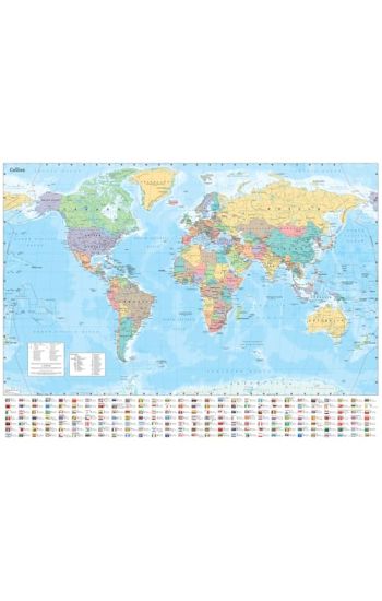 Collins World Wall Laminated Map