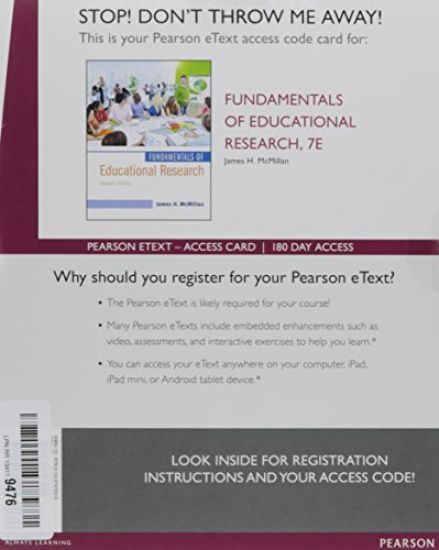 Fundamentals of Educational Research Enhanced Pearson Etext Access Card