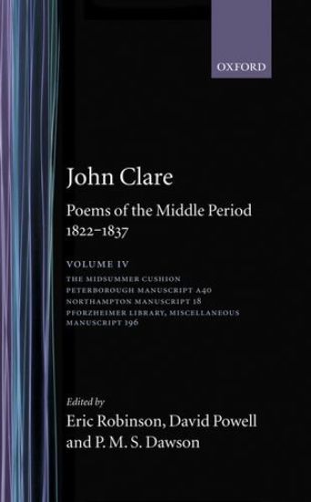 John Clare: Poems of the Middle Period, 1822-1837