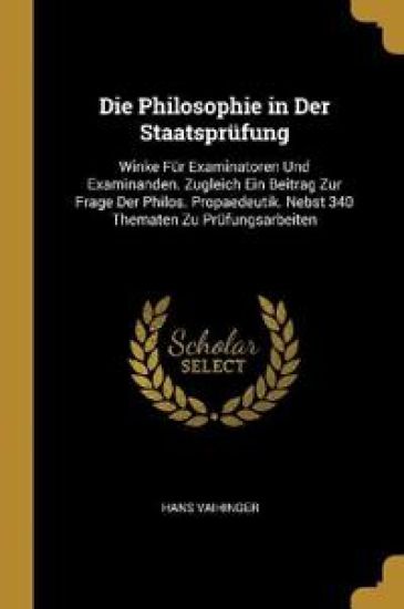 Die Philosophie in Der Staatsprüfung