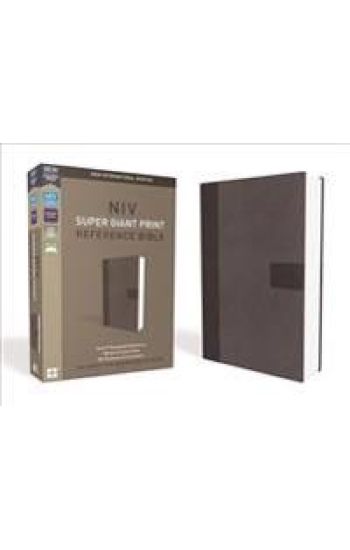 NIV, Super Giant Print Reference Bible, Giant Print, Imitation Leather, Gray, Red Letter Edition