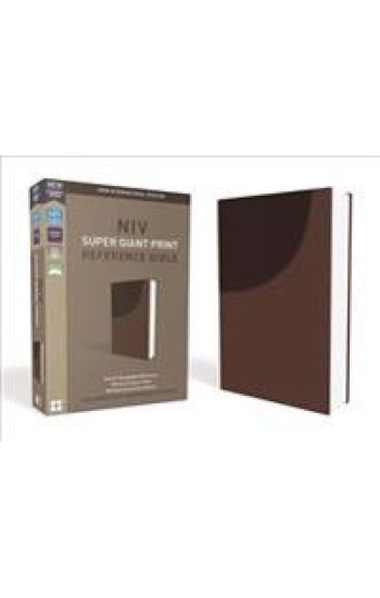 NIV, Super Giant Print Reference Bible, Imitation Leather, Brown, Red Letter Edition