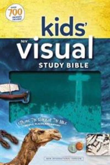 Niv, Kids' Visual Study Bible, Leathersoft, Teal, Full Color Interior: Explore the Story of the Bible---People, Places, and History