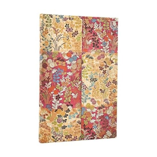 2026 Kara-ori Pink (Japanese Kimono) Maxi 12-month Vertical Hardcover Flexi Dayplanner 2026 (Elastic Band Closure)