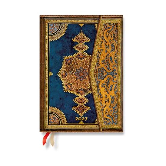 2027 Safavid Indigo MIDI Horizontal Hardcover 12-Month Weekly Planner, 160pg, 100gsm by Paperblanks (Safavid Binding Art)