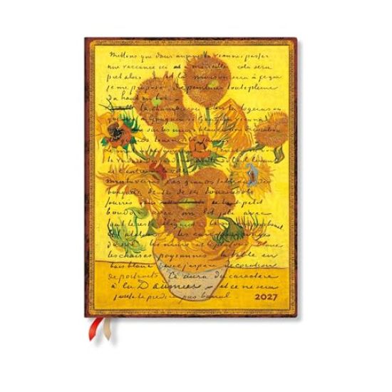 2027 Van Gogh, Sunflowers Ultra Vertical Hardcover 12-Month Weekly Planner, 160pg, 100gsm by Paperblanks (Embellished Manuscripts Collection)