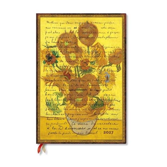 2027 Van Gogh, Sunflowers Grande Vertical Hardcover 12-Month Weekly Planner, 160pg, 100gsm by Paperblanks (Embellished Manuscripts Collection)