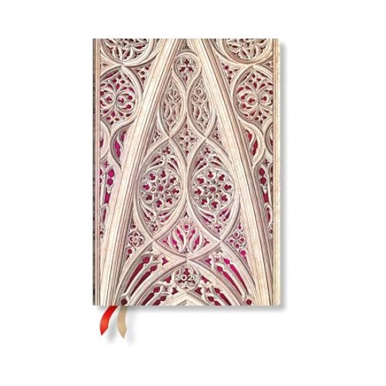 2027 Vault of the Milan Cathedral (Burgundy) MIDI Horizontal Softcover 12-Month Weekly Planner, 176pg, 100gsm by Paperblanks (Duomo Di Milano)