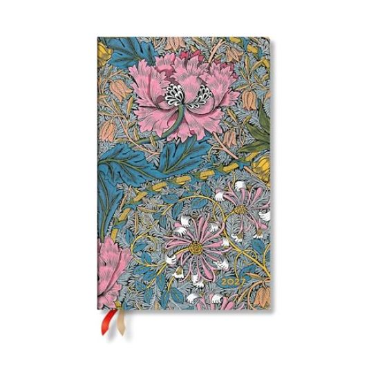 2027 Morris Pink Honeysuckle Maxi Horizontal Softcover 12-Month Weekly Planner, 176pg, 100gsm by Paperblanks (William Morris)
