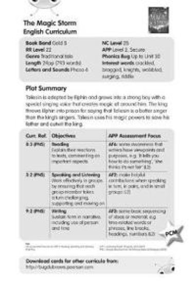 BC Gold B/2B Tales of Taliesin: The Magic Storm Guided Reading Card