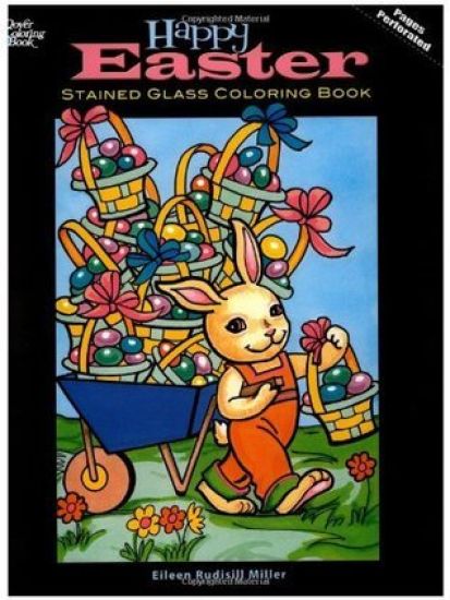 Happy Easter Stained Glass Coloring Book