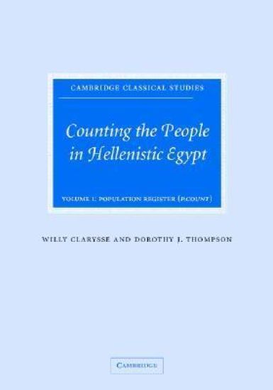 Counting the People in Hellenistic Egypt: Volume 1, Population Registers (P. Count)