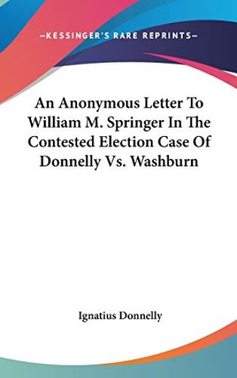 AN ANONYMOUS LETTER TO WILLIAM M. SPRING