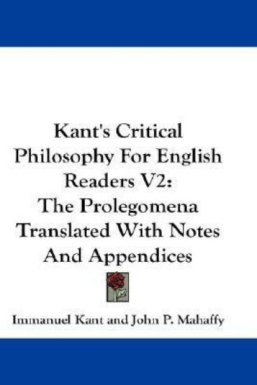Kant's Critical Philosophy for English Readers