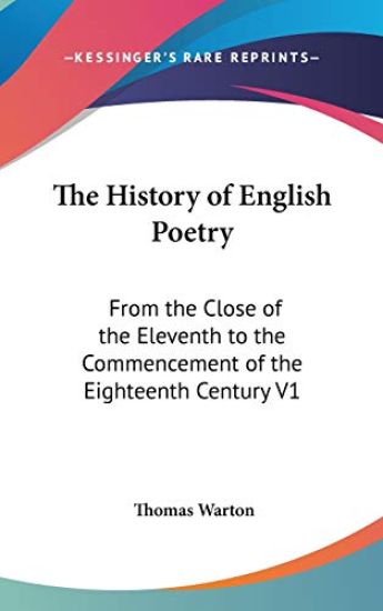 The History Of English Poetry
