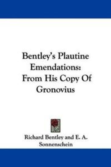 Bentley's Plautine Emendations