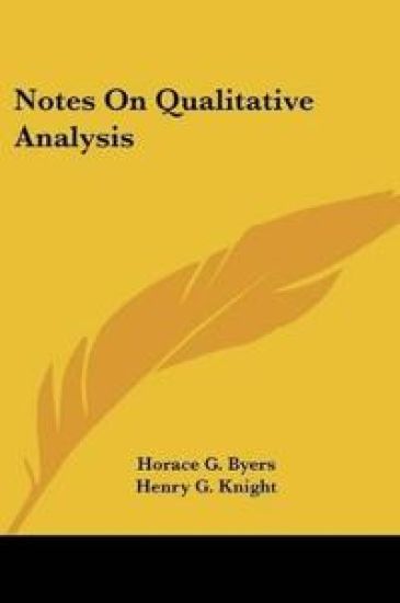 Notes on Qualitative Analysis