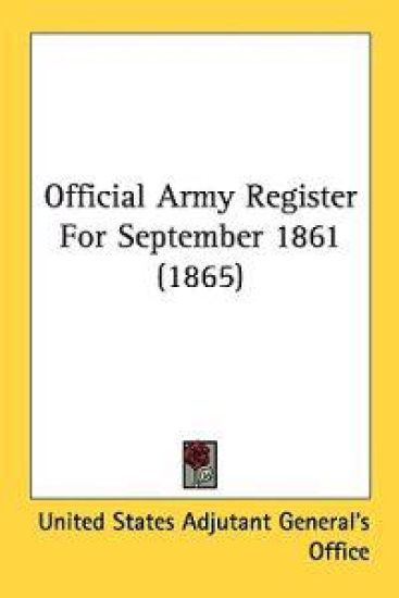 Official Army Register For September 1861