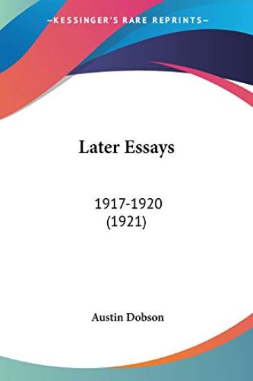 Later Essays: 1917-1920
