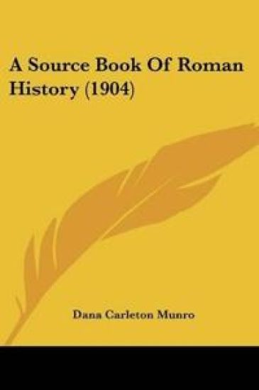 A Source Book Of Roman History