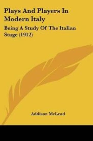 Plays And Players In Modern Italy