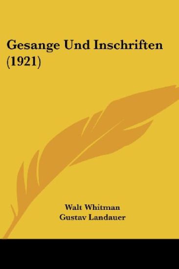 Gesange Und Inschriften