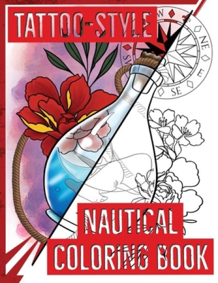 Tattoo-Style nautical coloring book