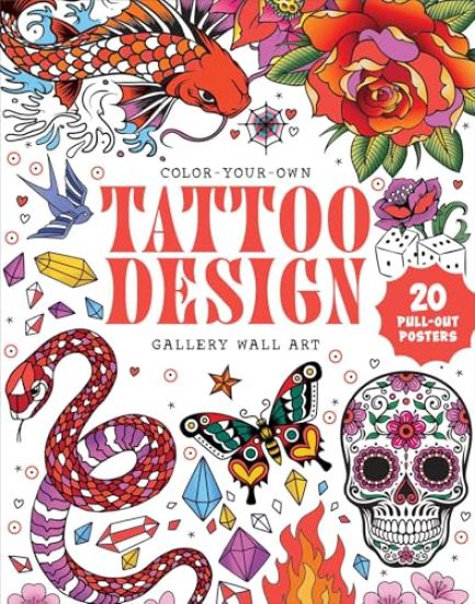 Tattoo Design: Coloring Book: Color-Your-Own Gallery Wall Art
