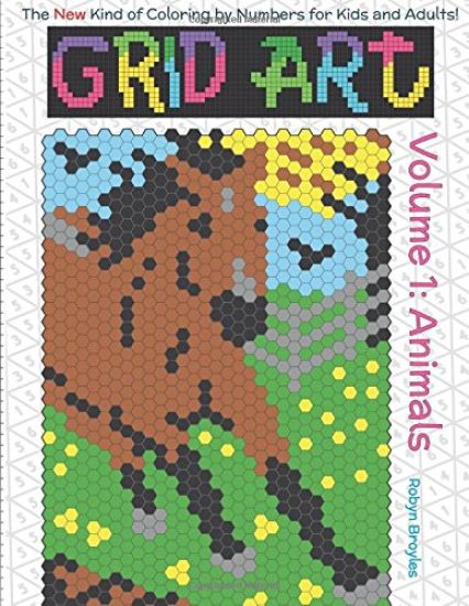 Grid Art: Animals: Coloring Book for Kids and Adults