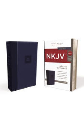 NKJV, Deluxe Gift Bible, Leathersoft, Blue, Red Letter, Comfort Print