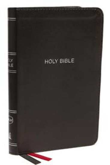 NKJV, Thinline Bible, Compact, Leathersoft, Black, Red Letter, Comfort Print