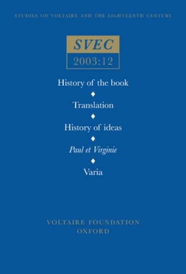 History of the book; Translation; History of ideas; Paul et Virginie; Varia