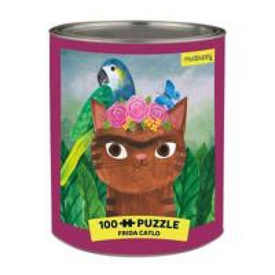 Frida Catlo Artsy Cats 100 Piece Puzzle Tin