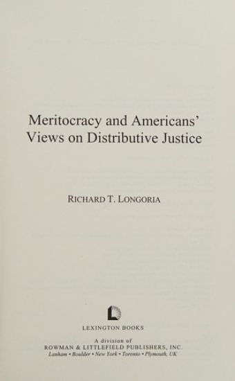 Meritocracy and Americans' Views on Distributive Justice