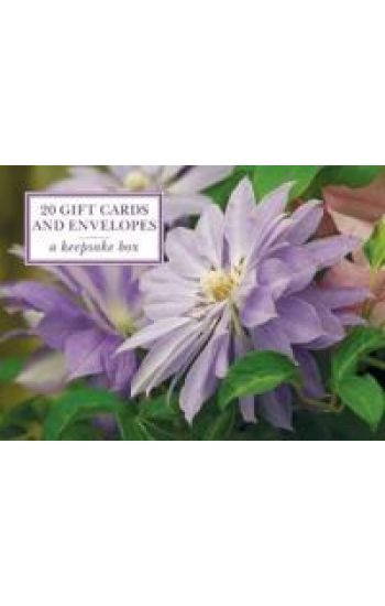 Tin Box of 20 Gift Cards and Envelopes: Clematis