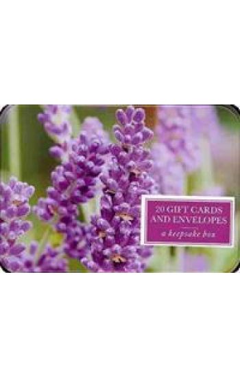 Tin Box of 20 Gift Cards and Envelopes: Lavender