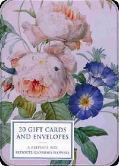 Tin Box of 20 Gift Cards and Envelopes: Redoute Glorious Flowers