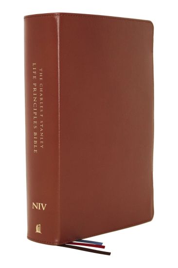 Niv, Charles F. Stanley Life Principles Bible, 2nd Edition, Genuine Leather, Brown, Comfort Print: Holy Bible, New International Version