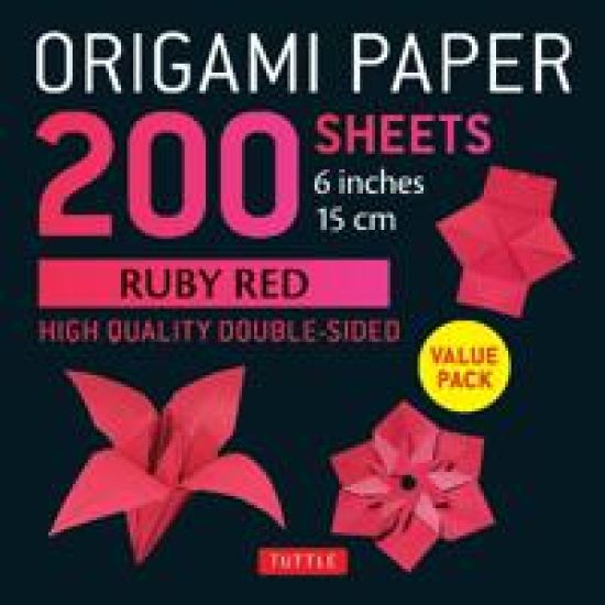 Origami Paper 200 sheets Ruby Red 6" (15 cm)