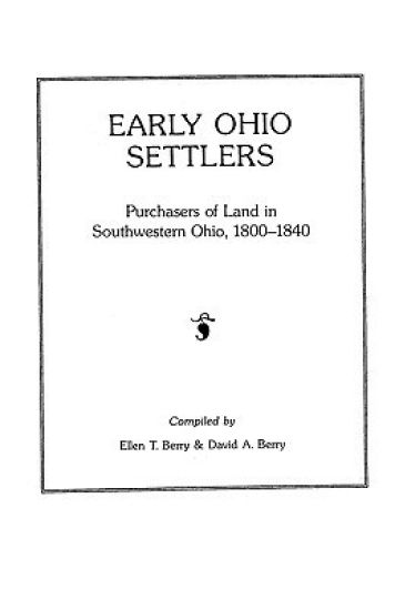Early Ohio Settlers