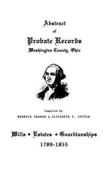 Abstract of Probate Records, Washington County, Ohio