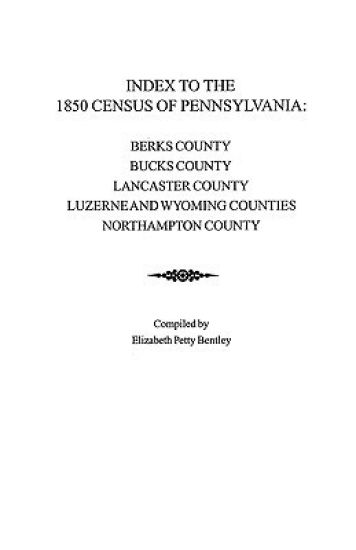Index to the 1850 Census of Pennsylvania