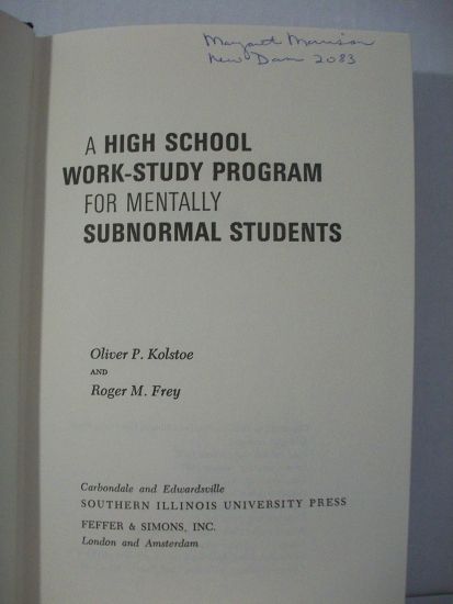High School Work-Study Program for Mentally Subnormal Students