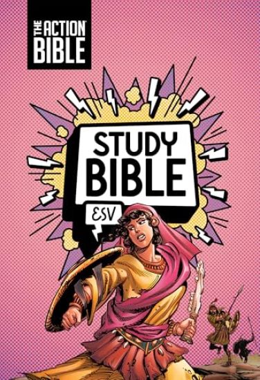 The Action Bible Study Bible ESV, Leathersoft, Pink, Full Color