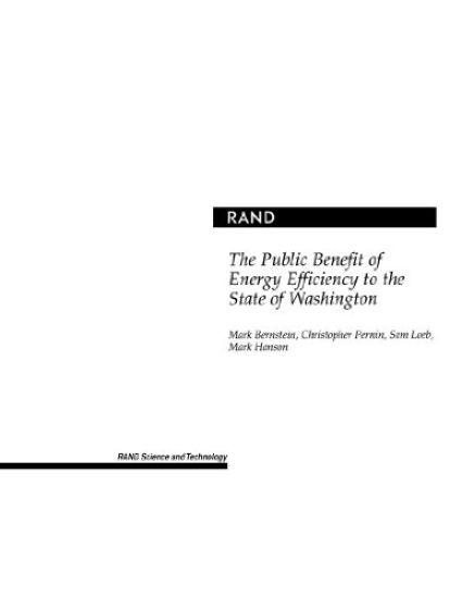 The Public Benefit of Energy Efficiency to the State of Washington