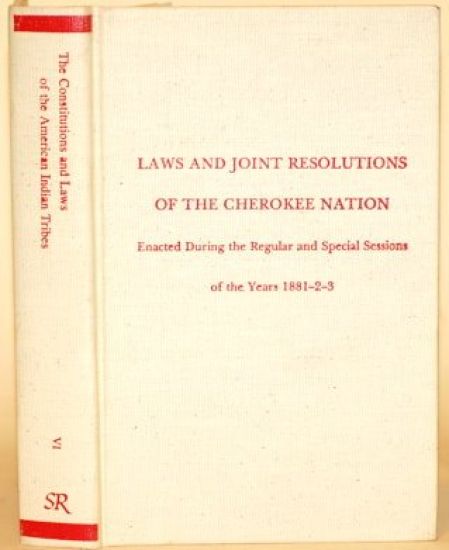 Laws & Joint Resolutions of the Cherokee Nation