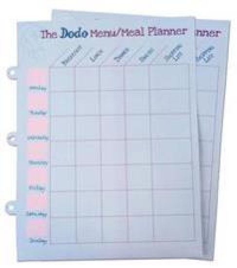 Dodo Pad Weekly Wipe-Clean Menu / Meal Planner