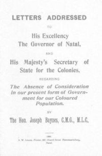 Letters.regarding the Absence of Considertion in Our Present Form of Government for Our Coloured Population (1906) Book 2