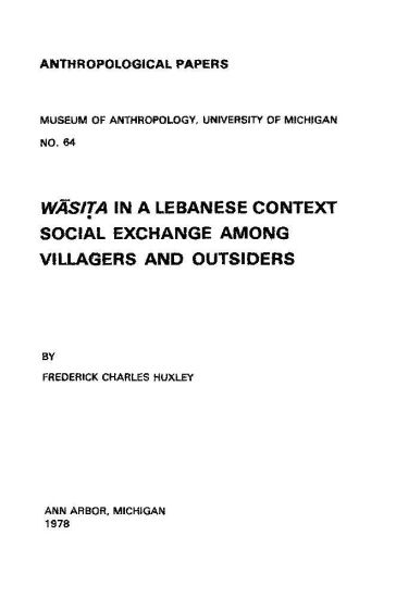 Wasita in a Lebanese Context
