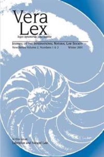 Vera Lex Vol 2: Journal of the International Natural Law Society
